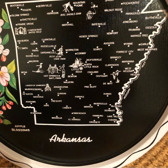 ARKANSAS Vintage Tole Souvenir Tray - Picture 3 of 4
